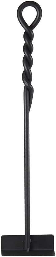 Oakestry WRM-02H Mini Rope Design Hoe, Fireplace Tools Wrought Iron Accessories for Wood Burning Long Handle Ensuring Comfortable Grip and Safety 18" L