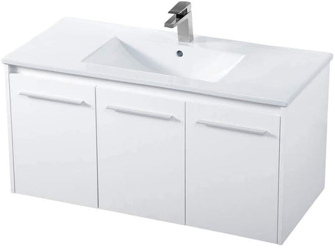Oakestry 40 inch Single Bathroom Floating Vanity in White