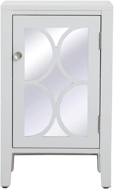 Elegant Decor 18 inch Mirrored Cabinet in White