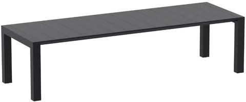 Oakestry Vegas 118&#34; Extendable Patio Dining Table in Black, Commercial Grade