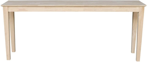 Oakestry Shaker Console Table - Extended Length-72&#34;, Unfinished