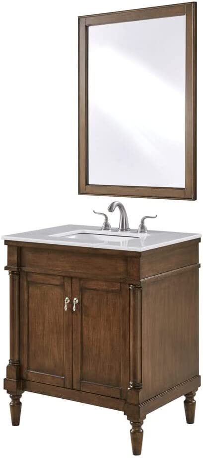 Elegant Decor 30 in. Single Bathroom Vanity Set in Walnut