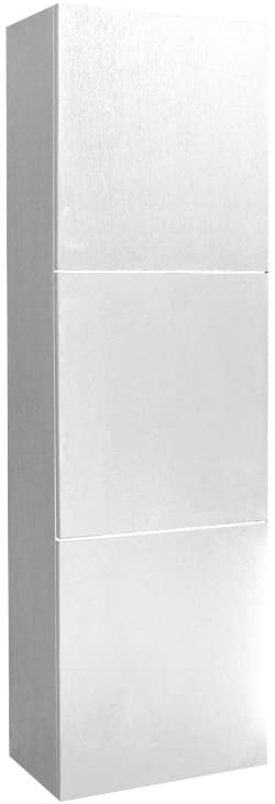 Oakestry Bath Bathroom Linen Side Cabinet with 3 Large Storage Area, White