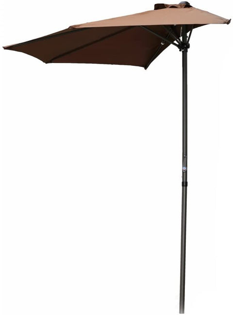 Oakestry Furniture Piece 9-Foot Half Round Wall Hugger Umbrella