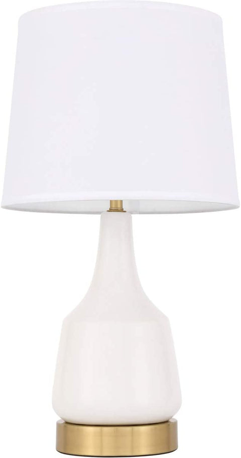 Elegant Decor Reverie Modern Metal Table Lamp in White and Brushed Brass