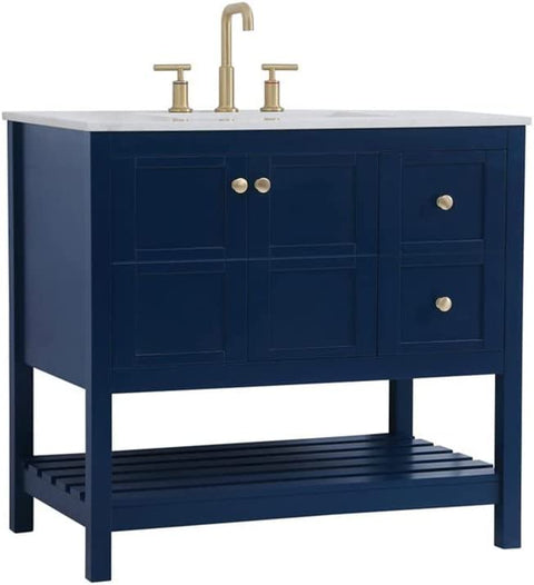 36 inch Single Bathroom Vanity in Blue