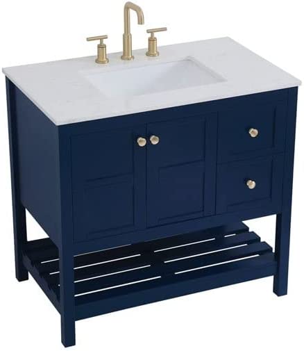36 inch Single Bathroom Vanity in Blue