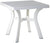 Oakestry Viva 31&#34; Resin Square Patio Dining Table in White, Commercial Grade