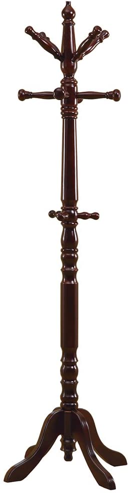 Oakestry Traditional Solid Wood Coat Rack, Cherry
