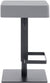 Oakestry Kaylee Contemporary Swivel Barstool in Matte Black Finish and Grey Faux Leather
