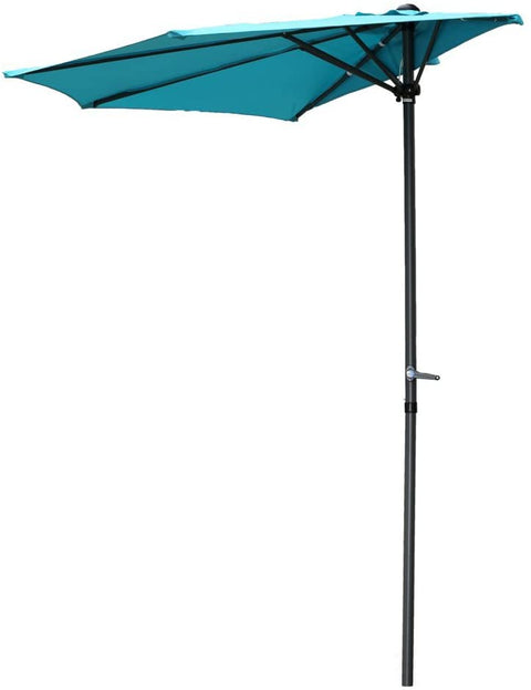 Oakestry Furniture Piece 9-Foot Half Round Wall Hugger Umbrella