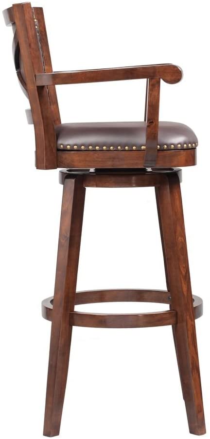 Oakestry Broadmoor Swivel Extra Tall Barstool, 50-Inch, Cappuccino