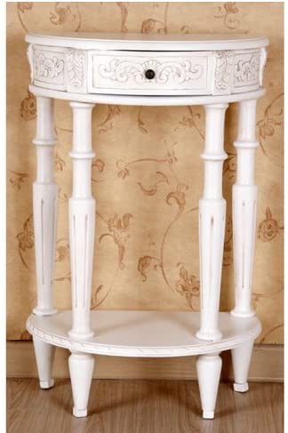 Oakestry Furniture Piece Carved Small 1/2 Moon 2-Tier Wall Table