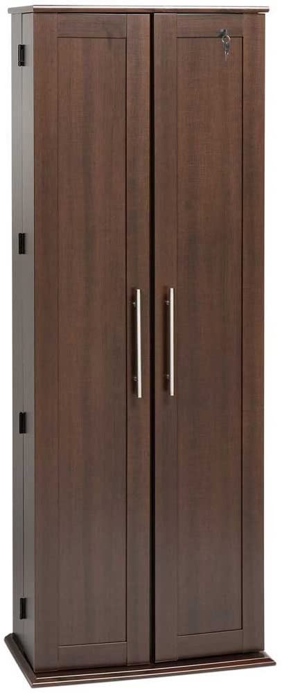 Oakestry Espresso Grande Locking Media Storage Cabinet with Shaker Doors