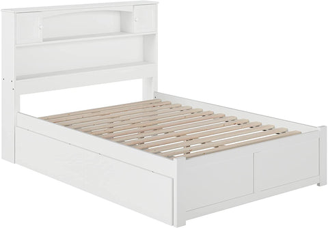 Oakestry Newport Platform 2 Urban Bed Drawers, Full, White
