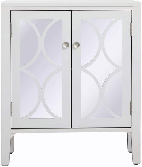 Elegant Decor 28 inch Mirrored Cabinet in White
