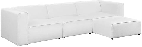 Oakestry Mingle Contemporary Modern 4-Piece Sectional Sofa Set in White