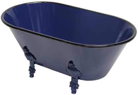 Oakestry 5&#34; H Metal Hand Crafted Decorative Bathtub Planter - Navy Blue