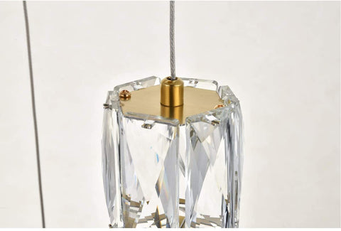 Oakestry Polaris LED Light Gold Pendant Clear Crystal