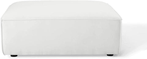 Oakestry Restore Upholstered Fabric Sectional Sofa Ottoman in White