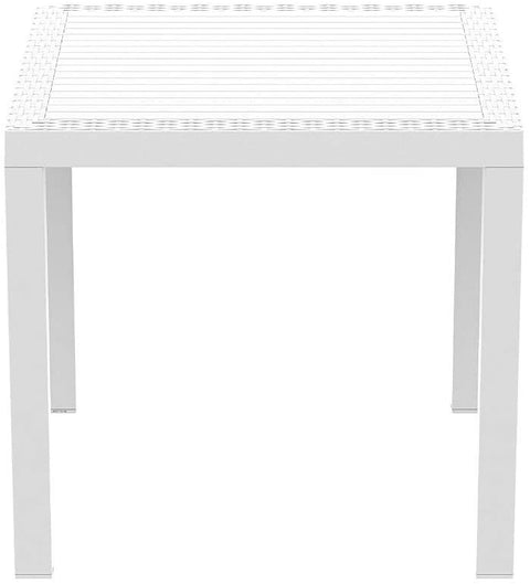 Oakestry Orlando 31&#34; Resin Square Patio Dining Table in White, Commercial Grade