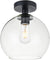 Oakestry Baxter 1 Light Black Flush Mount with Clear Glass