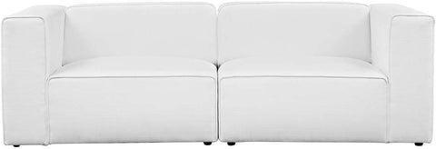 Oakestry Mingle Contemporary Modern 2-Piece Sectional Sofa Set in White