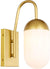 Oakestry Kace 1 Light Brass and Frosted White Glass Wall Sconce
