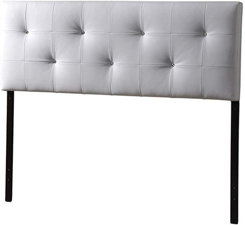 Oakestry Dalini Headboard with Faux Crystal Buttons White/Twin