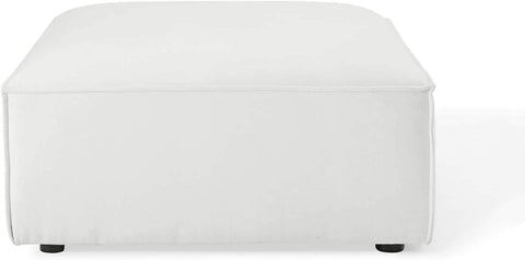 Oakestry Restore Upholstered Fabric Sectional Sofa Ottoman in White