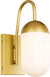 Oakestry Kace 1 Light Brass and Frosted White Glass Wall Sconce