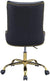 Oakestry Purlie Office Chair, Black PU &amp; Gold Black PU &amp; Gold//Transitional