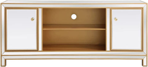 Elegant Decor Reflexion 60 in. Mirrored tv Stand in Gold
