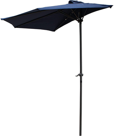 Oakestry St. Kitts 9-Foot Wall Hugger Patio Umbrella Navy Blue
