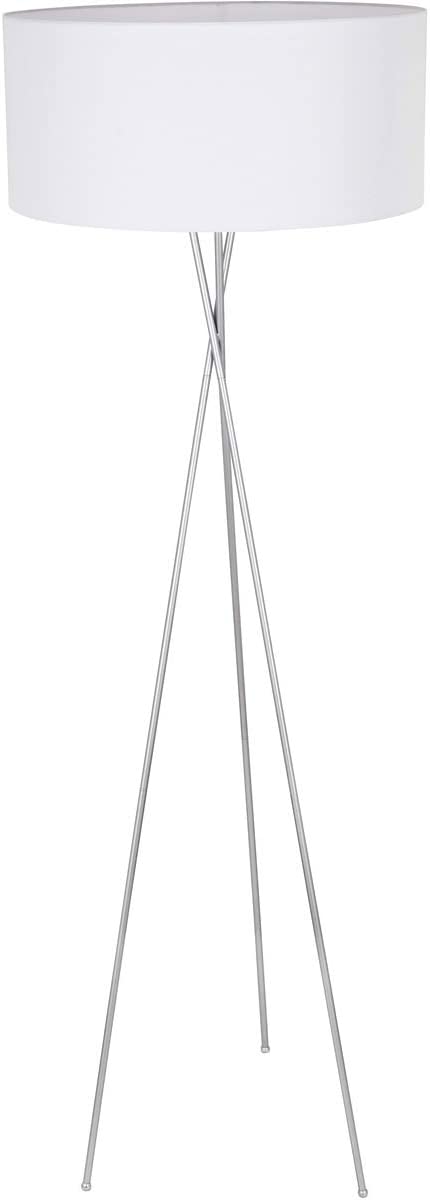 Living District Cason 1 Light Silver and White Shade Floor lamp