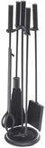 Oakestry Fireplace Tool Set, All Black