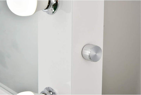 Elegant Lighting Rectangular Vanity Mirror in Glossy White