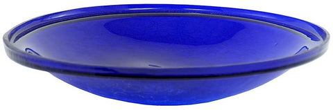 Oakestry Crackle Glass Hanging Birdbath, 14-in bowl, Cobalt Blue