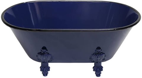 Oakestry 5&#34; H Metal Hand Crafted Decorative Bathtub Planter - Navy Blue