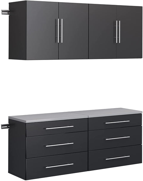Oakestry 60&#34; Storage Cabinet Set F, 4-Piece, Black