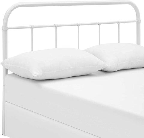 Oakestry Serena Rustic Farmhouse Style Steel Metal King Headboard Size in White,