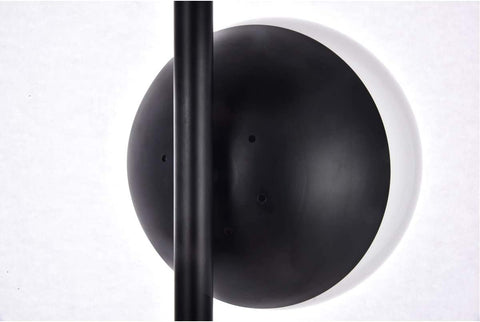 Oakestry Eclipse 3 Lights Black Floor Lamp with Frosted White Glass