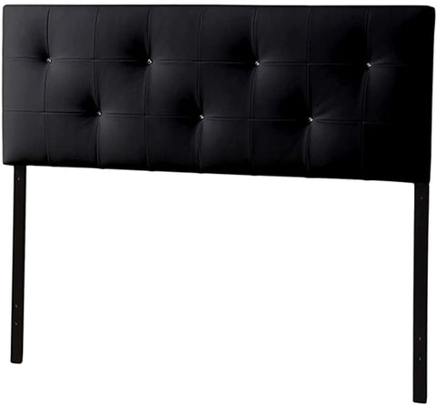 Oakestry Dalini Headboard with Faux Crystal Buttons Black/Twin