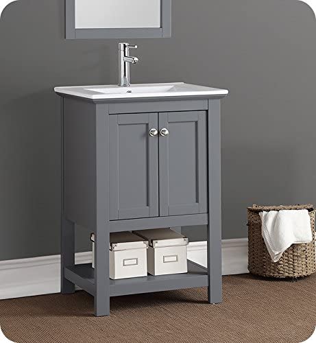 Oakestry Manchester 24&#34; Gray Traditional Bathroom Vanity