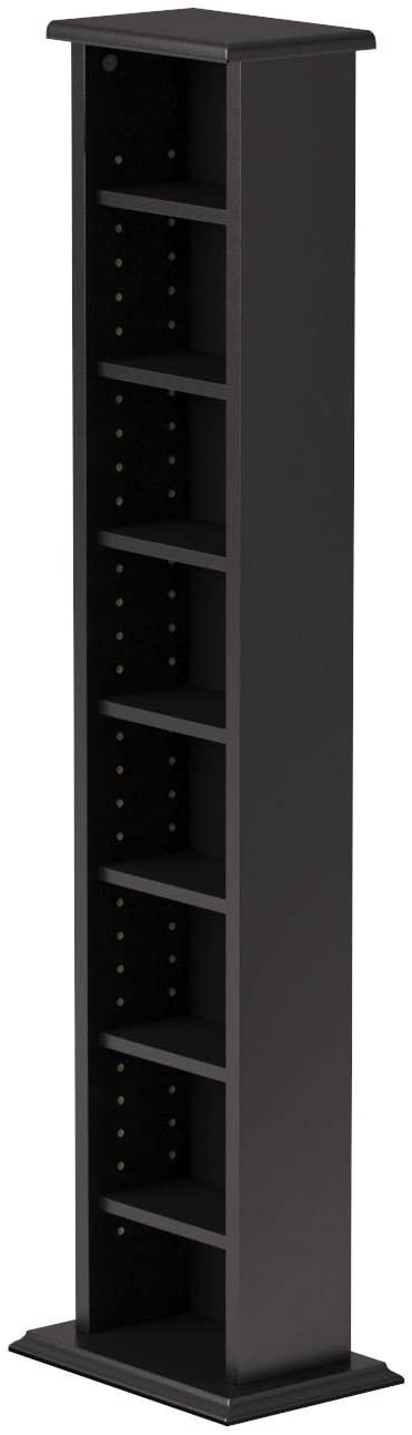 Oakestry Slim Multimedia Tower Storage Cabinet, Black