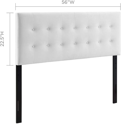 Oakestry Emily Full Biscuit Tufted Performance Velvet Headboard, White