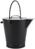 Oakestry Fireplace Ash Can Bucket Pail, Black with Polished Brass