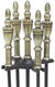 Oakestry Westford Fireplace Tool Set, Antique Brass and Black
