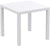 Oakestry Ares 31&#34; Square Resin Patio Dining Table in White, Commercial Grade