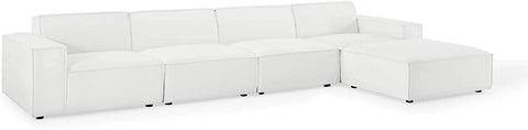 Oakestry Restore 5-Piece Upholstered Sectional Sofa in White